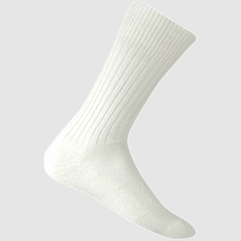 Mens White Crew Merino Country Australian Made Wool Socks